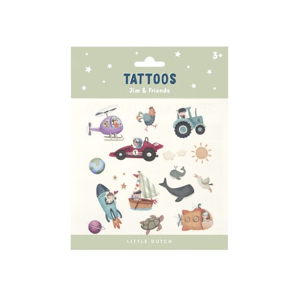 LITTLE DUTCH DĚTSKÉ TETOVÁNÍ JIM & FRIENDS - SALÓNY KRÁSY - PRO DĚTI
