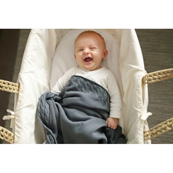 VINTER & BLOOM DEKA JOY ORGANIC STEEL GREY - DĚTSKÉ DEKY PRO MIMINKA - SPINKÁNÍ