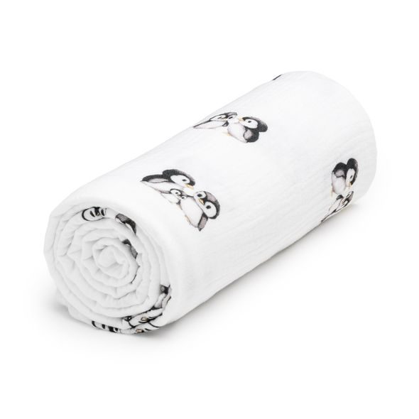 T-TOMI MUŠELÍNOVÁ OSUŠKA PENGUIN - LÁTKOVÉ PLENY ALL IN ONE - PŘEBALOVÁNÍ