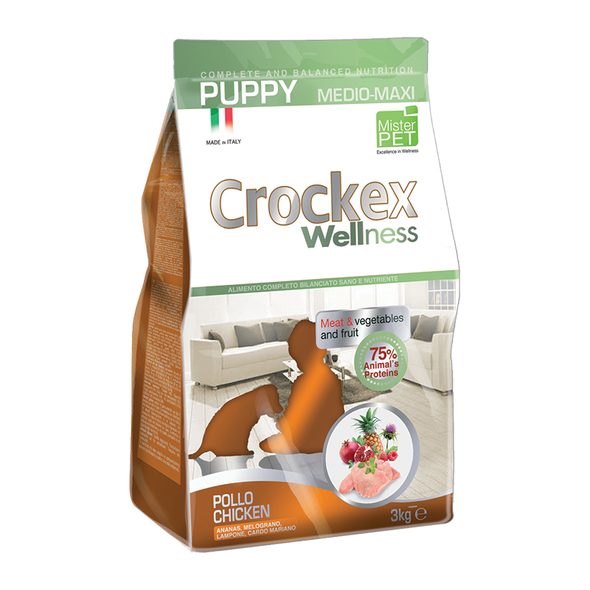 CROCKEX PUPPY CHICKEN & RICE 12 KG - GRANULE PRO PSY - CHOVATELSKÉ POTŘEBY MALVÍKZOO