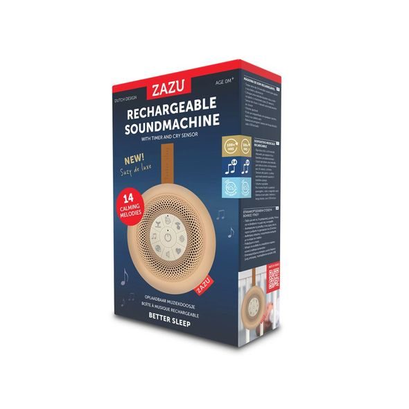 ZAZU SUZY DE LUXE - PŘENOSNÝ USPÁVACÍ MODUL - DOBÍJECÍ - USÍNÁČCI ŠUMÍCÍ / S TLUKOTEM - PRO DĚTI