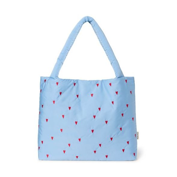 STUDIO NOOS PUFFY MOM BAG LIGHT BLUE HEARTS - ORGANIZÉRY A KOŠÍKY - KOČÁRKY A PŘÍSLUŠENSTVÍ