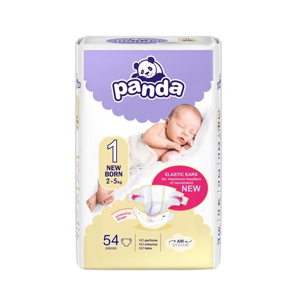 BELLA BABY PANDA 1 NEW BORN 2-5KG 54KS - JEDNORÁZOVÉ PLENY - VŠETKO NA PREBAĽOVANIE