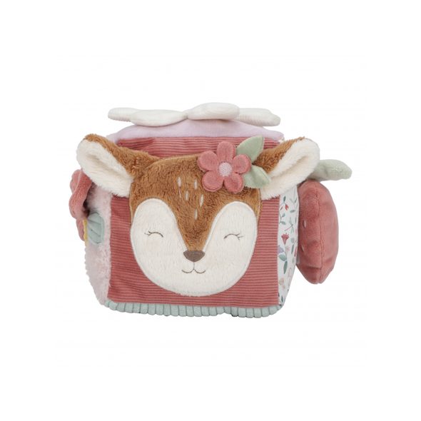 LITTLE DUTCH KOSTKA TEXTILNÍ S AKTIVITAMI FAIRY GARDEN - SENZORICKÉ HRAČKY - PRO DĚTI