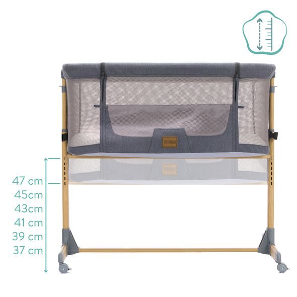 FILLIKID PŘÍSTAVNÁ POSTÝLKA CRIP GREY - K RODIČOVSKÉ POSTELI - SPINKÁNÍ