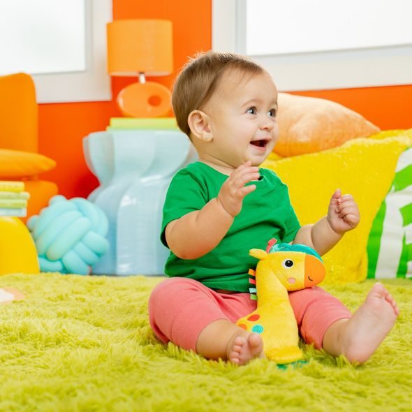 BRIGHT STARTS CHRASTÍTKO/KOUSÁTKO NA C KROUŽKU ŽIRAFA SAFARI SOOTHER™ 0M+ - KOUSÁTKA - PRO DĚTI
