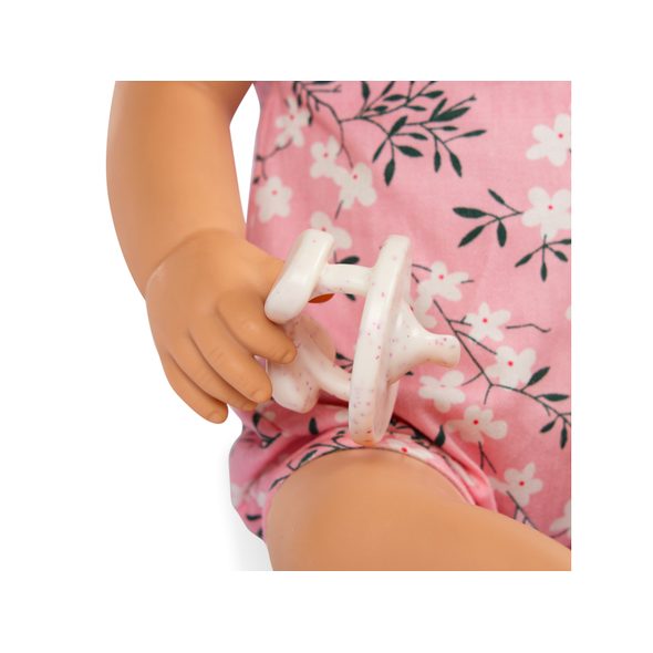 LULLA BABY PANENKA 35 CM V OVERALU S ČELENKOU FLORAL PINK - PANENKY - PRO DĚTI