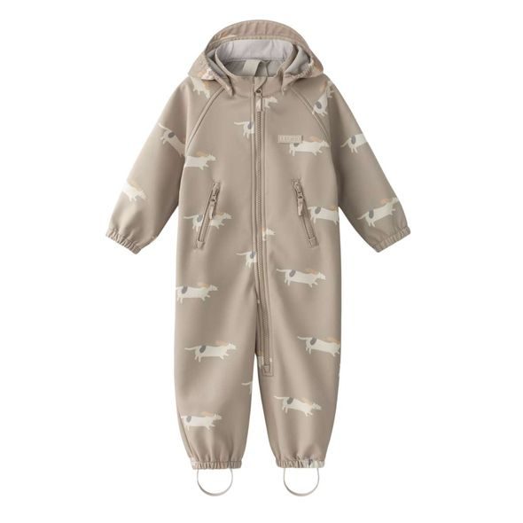 LEOKID SOFTSHELLOVÁ KOMBINÉZA LILO BEIGE WOOF VEL. 80 - ZIMNÍ KOMBINÉZY - PRO DĚTI