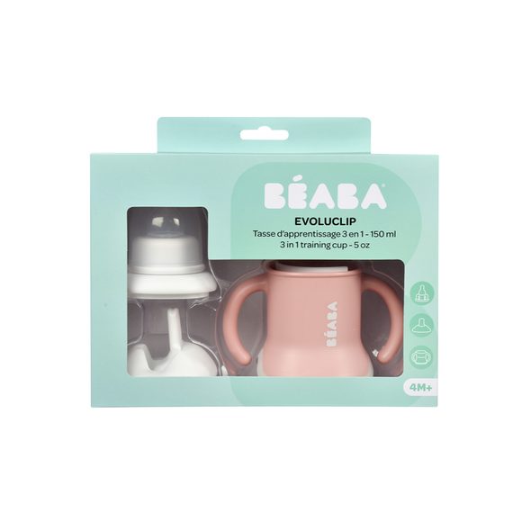 BEABA TRÉNOVACÍ HRNEK 3V1 OLD PINK - DĚTSKÉ HRNEČKY - KRMENÍ