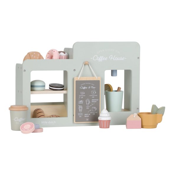 LITTLE DUTCH KÁVOVAR DŘEVĚNÝ VELKÝ S PŘÍSLUŠENSTVÍM COFFEE HOUSE - LITTLE DUTCH - PRO DĚTI