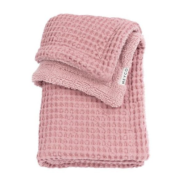 MEYCO DEKA DO POSTÝLKY WAFFLE TEDDY FLEECE - OLD PINK - DĚTSKÉ DEKY PRO MIMINKA - SPINKÁNÍ