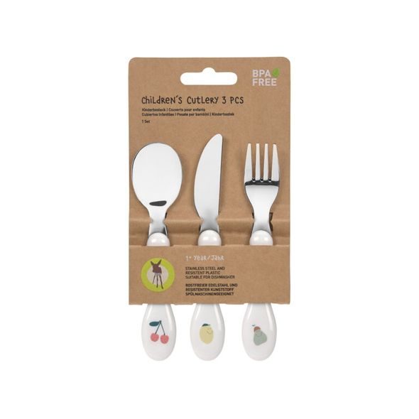 LÄSSIG BABIES CUTLERY 3PCS GARDEN HAPPY FRUITS - LŽIČKY A PŘÍBORY - KRMENÍ