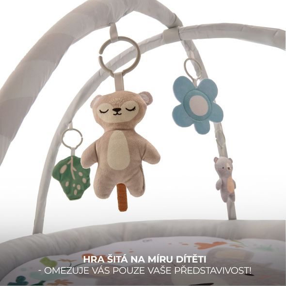 KINDERKRAFT DEKA HRACÍ S HRAZDIČKOU COZYPLAY LIGHT GREY - HRACÍ PODLOŽKY NA ZEM - SPINKÁNÍ