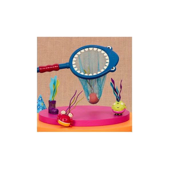 B-TOYS PODBĚRÁK S HRAČKAMI NA POTÁPĚNÍ ŽRALOK FINLEY - HRAČKY DO VANY - PRO DĚTI