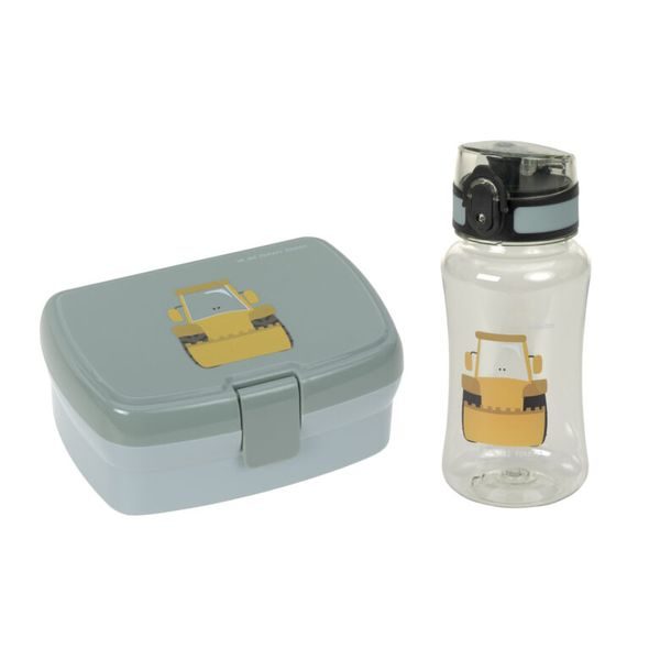 LÄSSIG KIDS LUNCH SET TINY DRIVERS EXCAVATOR - KRABIČKY NA SVAČINU - KRMENÍ