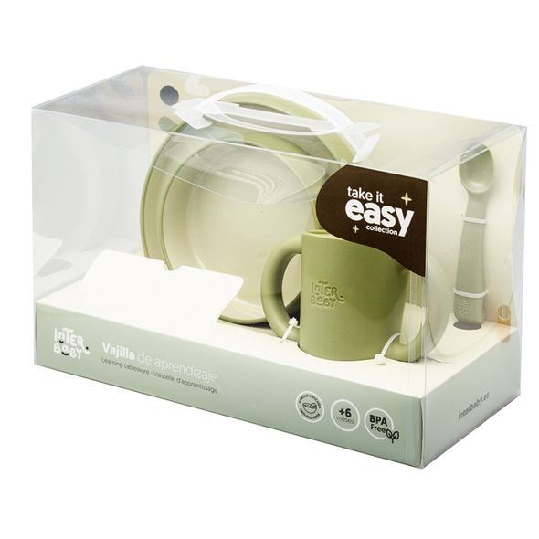 INTERBABY JÍDELNÍ SET SILIKONOVÝ - ZELENÝ - MISKY, TALÍŘKY A PODLOŽKY - KRMENÍ