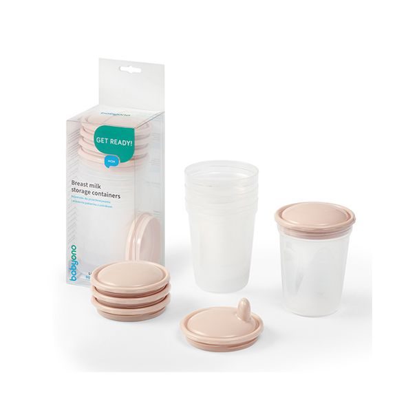 BABYONO NÁDOBY NA SKLADOVÁNÍ A MRAZENÍ POTRAVIN 4 KUSY BÉŽOVÉ - USKLADNĚNÍ JÍDLA - KRMENÍ