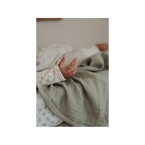 LITTLE DUTCH PLENA ZAVINOVACÍ 120X120 CM PURE SAGE - ZAVINOVACÍ PLENY / OSUŠKY VELKÉ - PŘEBALOVÁNÍ