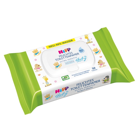 HIPP BABYSANFT VLHČENÝ TOALETNÍ PAPÍR ULTRA SENSITIVE - VLHČENÉ UBROUSKY - PŘEBALOVÁNÍ