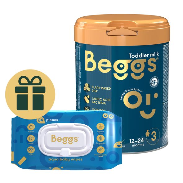 BEGGS 3 BATOLECÍ MLÉKO (800 G) + ZDARMA BEGGS VLHČENÉ UBROUSKY 64KS - KOJENECKÁ MLÉKA - KRMENÍ