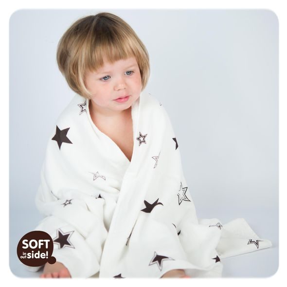 KIKKO XKKO BMB BAMBUSOVÁ DEKA XKKO BMB NATURAL BROWN STARS 130X70CM - DĚTSKÉ DEKY PRO MIMINKA - SPINKÁNÍ