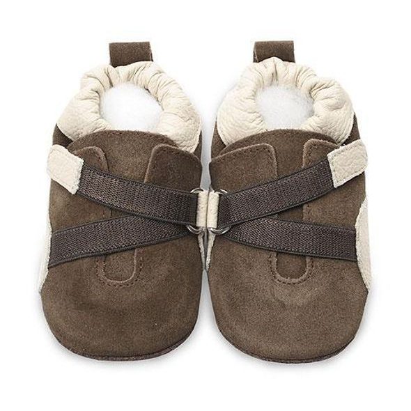 DĚTSKÉ KOŽENÉ BOTIČKY BROWN SUEDE/WRAP - BOTIČKY - PRO DĚTI