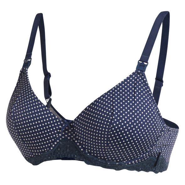 NOPPIES NURSING BRA PADDED SPACER DOT NAVY - TĚHOTENSKÉ SPODNÍ PRÁDLO - PRO MAMINKY