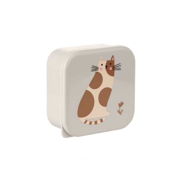 KIKKABOO SADA BOXŮ NA SVAČINU 4 KS KITTY CAT GREY - KRABIČKY NA SVAČINU - KRMENÍ