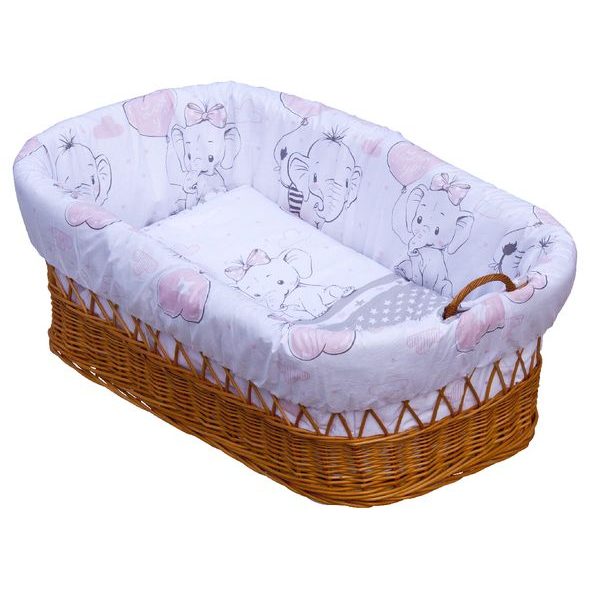 SCARLETT 6-DÍLNÁ SOUPRAVA GUSTO DO PROUTĚNÉHO KOŠE RŮŽOVÁ - POVLEČENÍ DO POSTÝLKY - SPINKÁNÍ