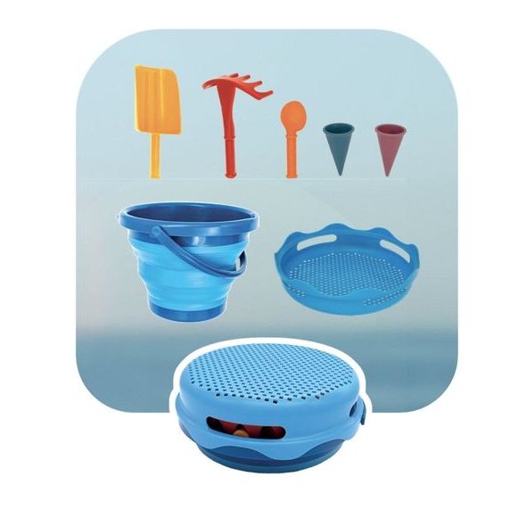 COMPACTOYS SKLÁDACÍ SADA NA PÍSEK 7V1 MODRÁ - HRAČKY NA PÍSEK - PRO DĚTI