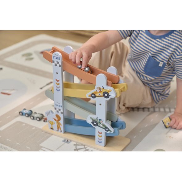 LITTLE DUTCH ZÁVODNÍ DRÁHA S AUTÍČKY DŘEVĚNÁ BLUE - LITTLE DUTCH - PRO DĚTI