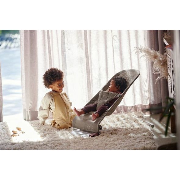 BABYBJÖRN LEHÁTKO BOUNCER BLISS GREY BEIGE MESH - LEHÁTKA A HOUPADLA - SPINKÁNÍ