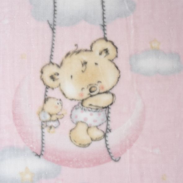 INTERBABY DEKA MEDVÍDEK 80X90 - RŮŽOVÁ - DĚTSKÉ DEKY PRO MIMINKA - SPINKÁNÍ