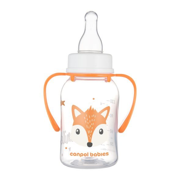 CANPOL BABIES LAHEV ÚZKOHRDLÁ S ÚCHYTY CUTE ANIMALS 120ML LIŠKA - KOJENECKÉ LAHVE - KRMENÍ