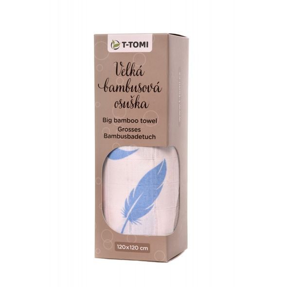 T-TOMI BIO VELKÁ BAMBUSOVÁ OSUŠKA S POTISKEM - ZAVINOVACÍ PLENY / OSUŠKY VELKÉ - PŘEBALOVÁNÍ