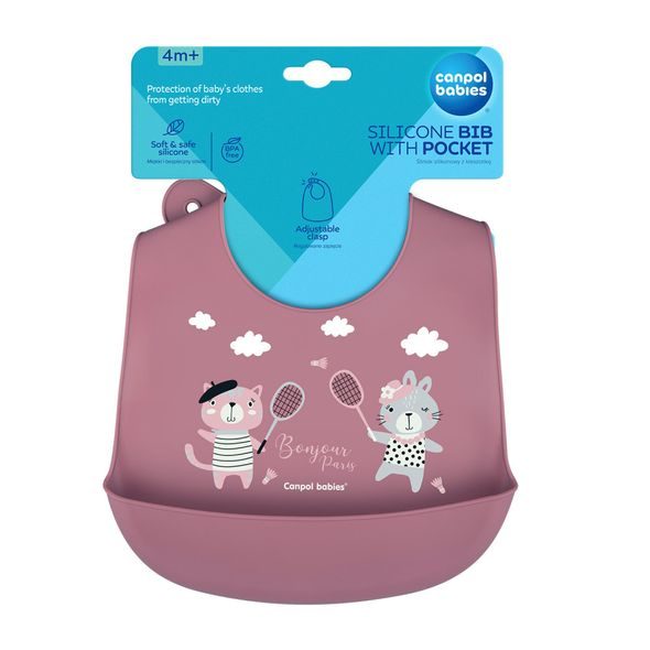 CANPOL BABIES BRYNDÁK SILIKONOVÝ S KAPSOU BONJOUR PARIS RŮŽOVÝ - BRYNDÁKY - KRMENÍ