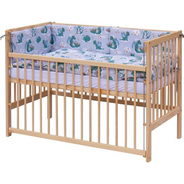 SCARLETT POSTÝLKA 120X60CM S KOMPLETNÍ VÝBAVOU DRÁČEK TYRKYSOVÁ - DŘEVĚNÉ POSTÝLKY - SPINKÁNÍ