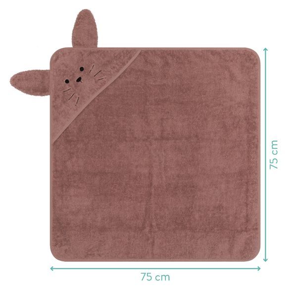 FILLIKID OSUŠKA S KAPUCÍ RABBIT PINK 75X75CM - OSUŠKY A DĚTSKÉ ŽUPANY - KOUPÁNÍ A ZDRAVÍ