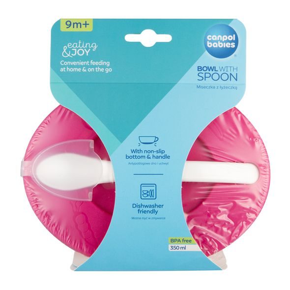 CANPOL BABIES MISKA S LŽIČKOU RŮŽOVÁ - MISKY, TALÍŘKY A PODLOŽKY - KRMENÍ