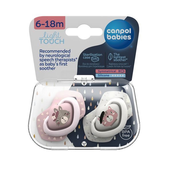 CANPOL BABIES SET SYMETRICKÝCH SILIKONOVÝCH DUDLÍKŮ 6-18M BONJOUR PARIS RŮŽOVÝ - ŠIDÍTKA A DOPLŇKY - KRMENÍ