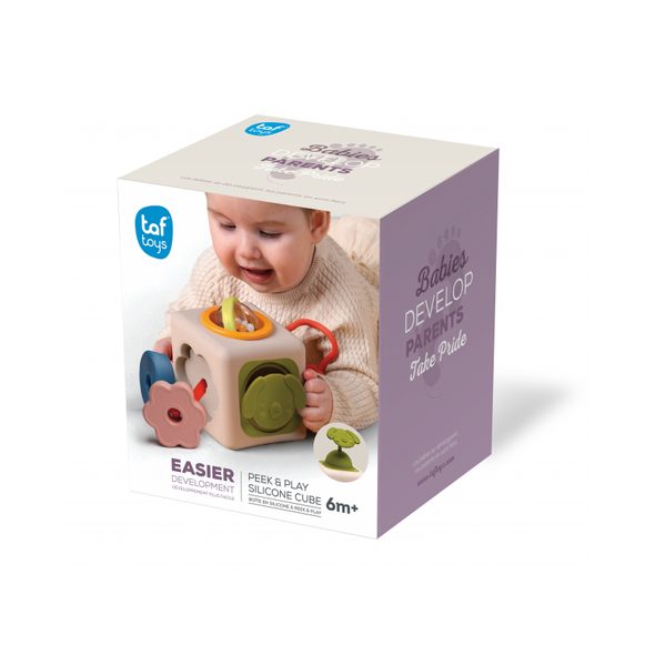 TAF TOYS KOSTKA S AKTIVITAMI PEEK & PLAY - SENZORICKÉ HRAČKY - PRO DĚTI