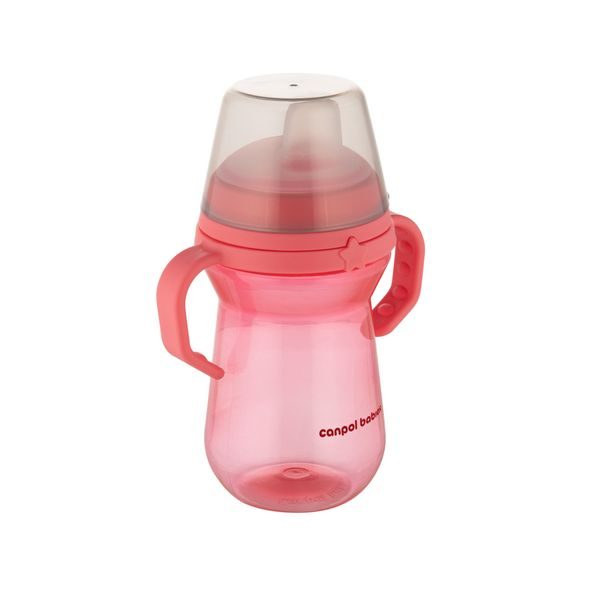 CANPOL BABIES HRNEČEK SE SILIKONOVÝM PÍTKEM FIRSTCUP 250ML RŮŽOVÝ - DĚTSKÉ HRNEČKY - KRMENÍ