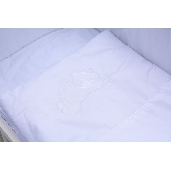 SCARLETT DĚTSKÁ POSTÝLKA BABY BÍLÁ S KOMPLETNÍ VÝBAVOU MARTIN BÍLÁ 90X41 CM - DŘEVĚNÉ POSTÝLKY - SPINKÁNÍ