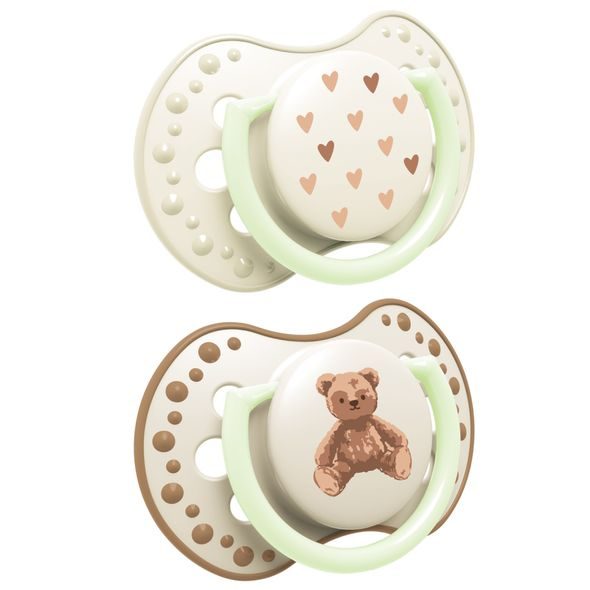 LOVI DUDLÍK SVÍTÍCÍ SILIKONOVÝ DYNAMICKÝ TEDDY LOVE 0-6M 2KS - ŠIDÍTKA A DOPLŇKY - KRMENÍ