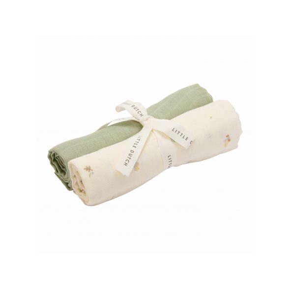 LITTLE DUTCH PLENY 70X70CM FOREST TREASURES & SAGE 2 KS - LÁTKOVÉ PLENY SKLÁDANÉ - PŘEBALOVÁNÍ