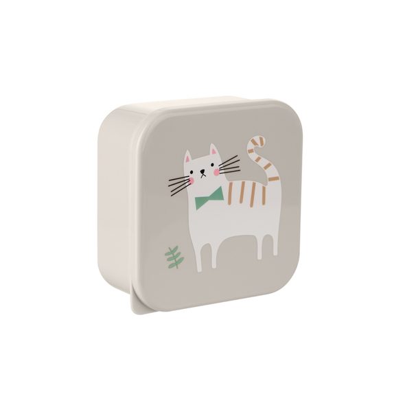 KIKKABOO SADA BOXŮ NA SVAČINU 4 KS KITTY CAT GREY - KRABIČKY NA SVAČINU - KRMENÍ