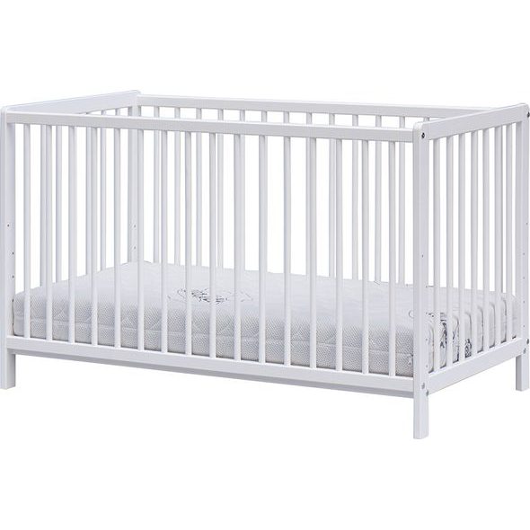 SCARLETT DĚTSKÁ POSTÝLKA SCARLETT K/B S VYNDAVACÍMI PŘÍČKAMI BOROVICE - BÍLÁ 120 X 60 CM - DŘEVĚNÉ POSTÝLKY - SPINKÁNÍ