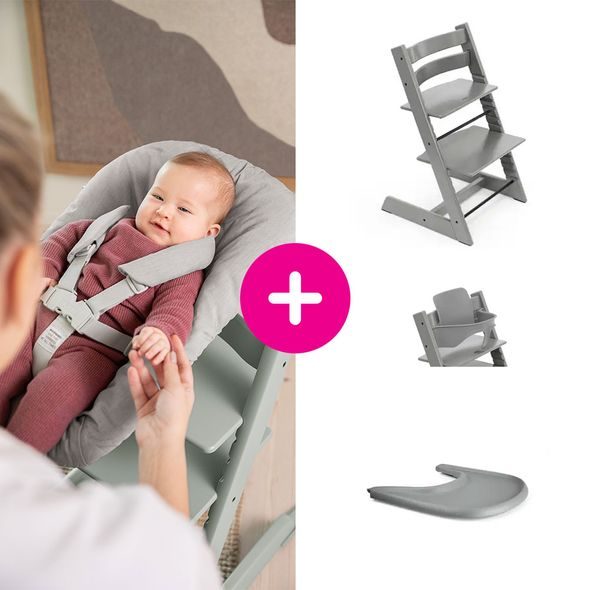 STOKKE® TRIPP TRAPP® + BABY SET + PULT ZVÝHODNĚNÁ SADA - JÍDELNÍ ŽIDLIČKY DŘEVĚNÉ - KRMENÍ