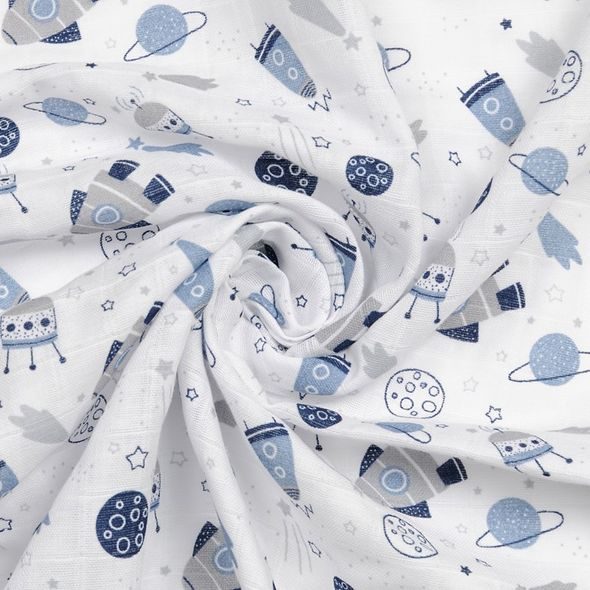 BABYMATEX PLENY S POTISKEM MUSLIN 3-PACK 70X80 CM - LÁTKOVÉ PLENY SKLÁDANÉ - PŘEBALOVÁNÍ