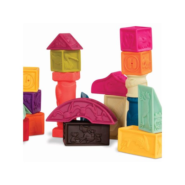 B-TOYS KOSTKY ELEMENOSQUEEZE - SENZORICKÉ HRAČKY - PRO DĚTI